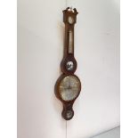 A late 19th/early 20th century string-inlaid banjo barometer by Ciceri & Pini of Edinburgh, the case