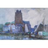 Robert McGown Coventry A.R.S.A., R.S.A. (Scottish, 1855-1914), Dordrecht Harbour, signed lower left,
