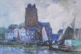 Robert McGown Coventry A.R.S.A., R.S.A. (Scottish, 1855-1914), Dordrecht Harbour, signed lower left,