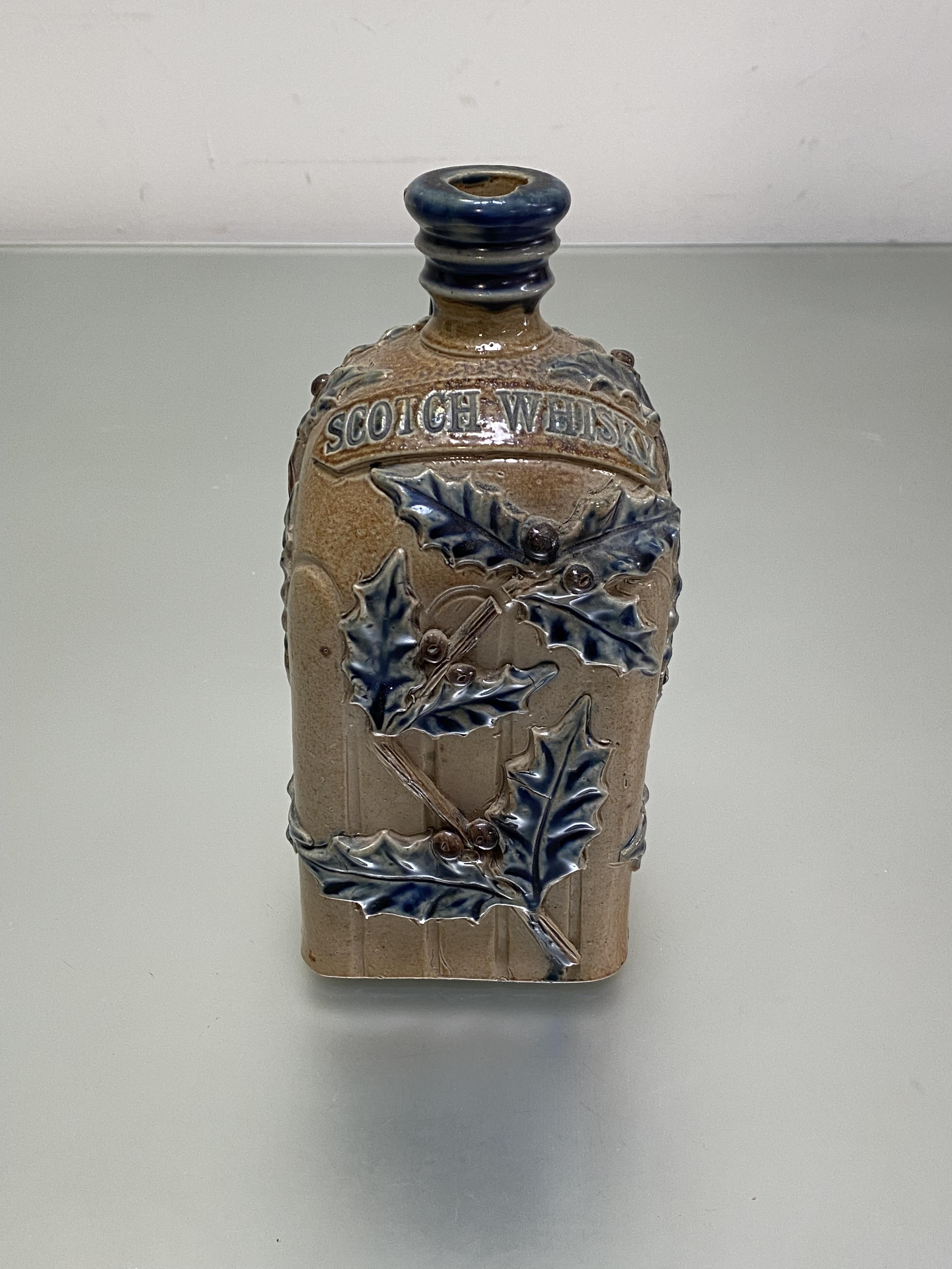 An unusual stoneware Scotch Whisky decanter, late 19th century, probably Doulton Lambeth, of - Image 4 of 4