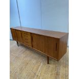 Nils Jonsson for Troeds, a Scandinavian long teak sideboard, 1960's, fitted with five graduated