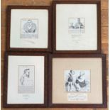 Edward Tennyson Reed (1860-1933), a set of four pen and ink drawings, illustrations for Punch: "
