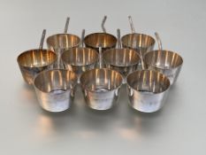 A set of eleven Hukin & Heath silver-plated toddy pans, late 19th century, each with impressed