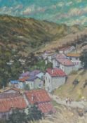 •Tony Gillespie (Scottish, Contemporary), Village in the Ardeche, monogrammed lower left, oil,