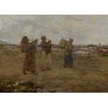 Robert McGregor R.S.A. (Scottish, 1847-1922), Fisherwomen on the Shore, signed lower right, oil on