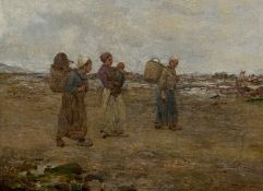 Robert McGregor R.S.A. (Scottish, 1847-1922), Fisherwomen on the Shore, signed lower right, oil on