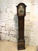 A Waring and Gellow limited 1920's/30's oak grandmother clock of architectural form, measures