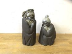 Two Lladro china Sage figures, taller measures 22cm high
