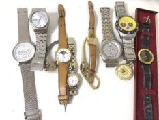 A collection of wrist watches including those by Accurist, Rotary and RJW (a lot)