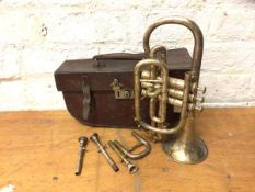 A 1930's cornet inscribed Besson & Co, 198 Euston Road London, in memory of Mr Duncan McPherson,