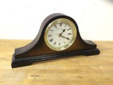 A London Clock Company modern tambour style mantel clock, measures 17cm x 34cm x 6cm