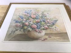 Evi J Carmichael, still life of flowers, watercolour, signed and dated '94 bottom right, measures