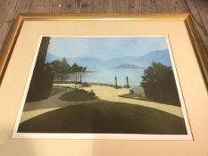 Lake Como, limited edition print 64/100, signed indistinctly bottom right, measures 32cm x 39cm