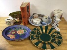 A mixed lot including Royal Doulton serving plate, measures 29cm x 24cm, two baby feeders,