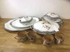 A Limoges set of china included lidded tureen measuring 11cm x 32cm x 20cm along with two smaller