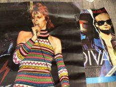 Two vintage posters, one of David Bowie, the other a film poster for Diva, Bowie poster measures