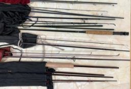 Fishing interest, a collection of Rods to include; Lakeland travel fly 10' four piece; Flextec Oscar