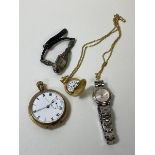 A group of watches including a ladies Tissot, a Rotary wrist watch, a Rotary miniature pocket