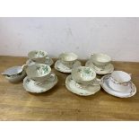 A mixed lot of 1930's Norwegian Porsgrunds china including five teacups in Vega pattern, measuring