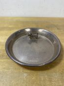 A 1921 London silver ashtray with dog figure to well, makers mark G&C, weighs 68 grammes