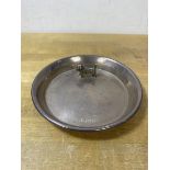 A 1921 London silver ashtray with dog figure to well, makers mark G&C, weighs 68 grammes