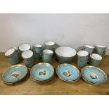A set of late 19thc china including twenty teacups of two sizes, twelve saucers each with a