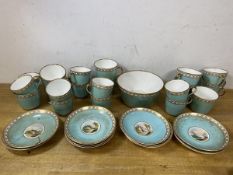 A set of late 19thc china including twenty teacups of two sizes, twelve saucers each with a
