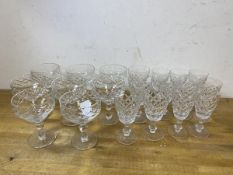 A collection of stemware including a set of eight sorbet glasses, each measures 12cm high, eight