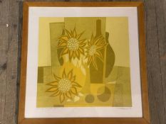 Limited Edition print, still life with yellow flowers, no 4/5, signed and dated 1972 bottom right,