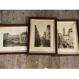 Three late 19th early 20thc photographs of Venice including The Rialto Bridge with crowds,