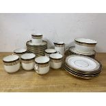 A Royal Albert Crown china 3 pc part tea set including seven teacups, measure 7cm high, twelve