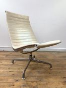 Charles and Ray Eames for Herman Miller, An Aluminum Group lounge chair, upholstered in white