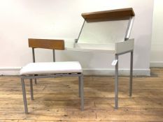 A Vintage dressing table, circa 1970's, the top lifting to reveal a mirror, flanked by a drawer, the