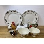 Animalia :- Two large Johnson Bros plates with ducks to edge, measure 31cm diameter, two bowls