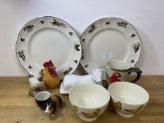 Animalia :- Two large Johnson Bros plates with ducks to edge, measure 31cm diameter, two bowls