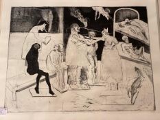 Robert Rivers, American Contemporary, Hospital print, Cortona (Italy), etching, signed and dated