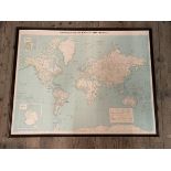 The Daily Telegraph map of the world, dated 1984, measures 91cm x 119cm