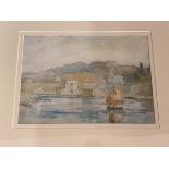 Edinburgh School, sea at Villefranche, watercolour, paper label verso, measures 24cm x 33cm