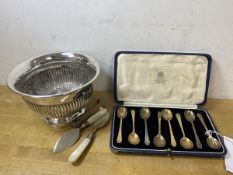 A set of eight 1936 silver London coffee spoons, combined weight 56 grammes, in a Sorley of