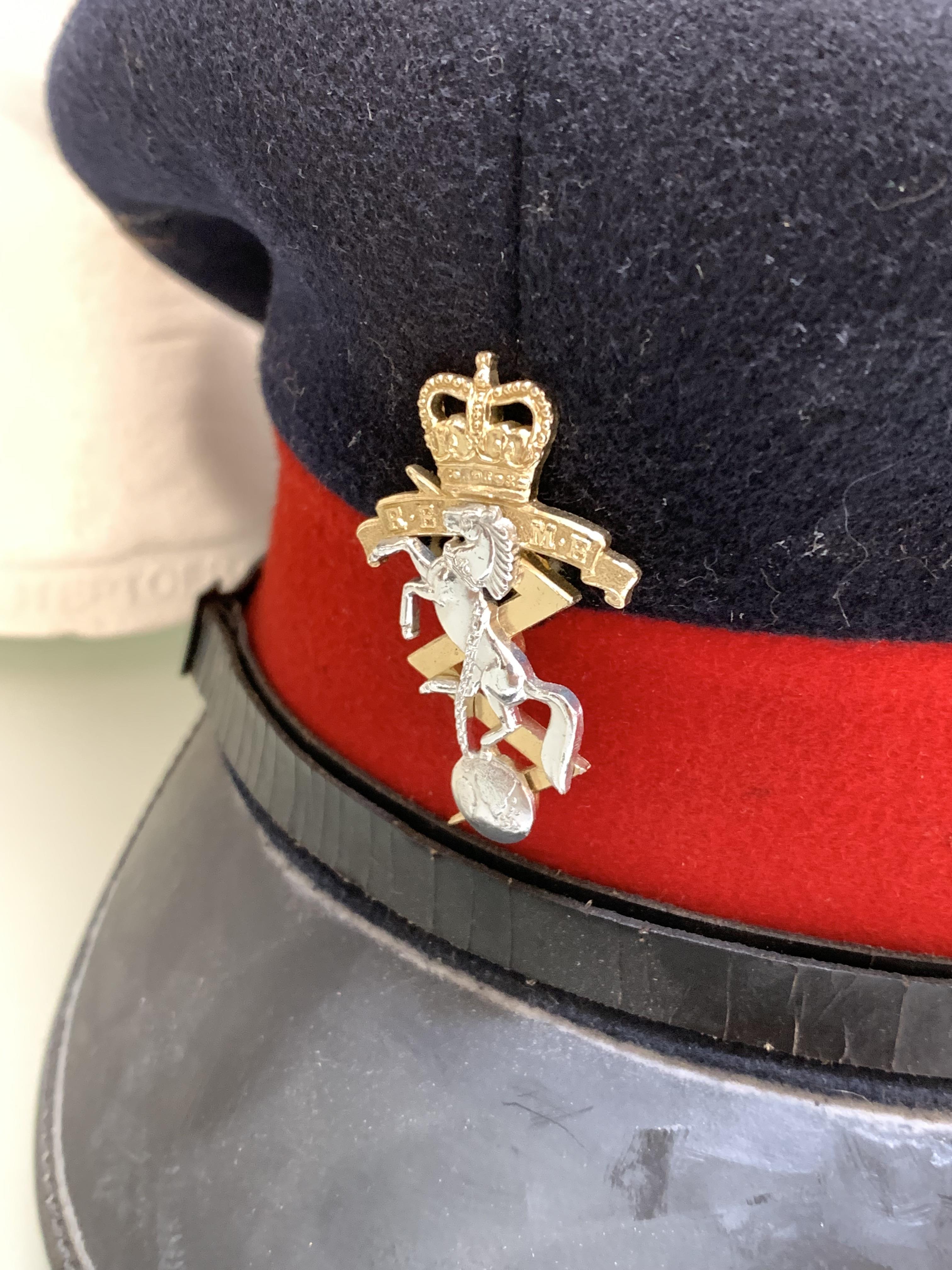 Lancashire Fuseliers officer's cap with bi-metal cap badge, Moss Bros. R.E.M.E. O/R cap staybright - Image 2 of 3