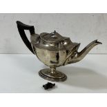 A silver teapot, London 1905, makers mark TB within shield, a/f , weighs 433 grammes (15cm high)