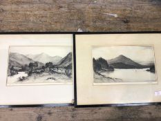 John Foolwood, Ben Lomond, etching, (22cm x 36cm), and another by the same hand, River Cona (2)