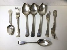 A collection of Victorian and Georgian silver forks and spoons, London, various makers marks such as