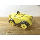 A novelty Sadler china teapot of a racing car, (12cm h)