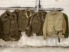 British battle dress trousers, lightweight jackets etc.