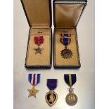 United States of America. The Air medal, named to AJ GARGANO in coffin style box. Bronze Star