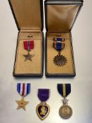 United States of America. The Air medal, named to AJ GARGANO in coffin style box. Bronze Star