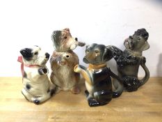A group of four 1930's / 40's novelty teapots in the form of Dogs including Erhpila and Cardew, (