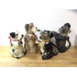 A group of four 1930's / 40's novelty teapots in the form of Dogs including Erhpila and Cardew, (