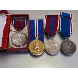 Coronation and Jubilee medals. 1935 Jubilee medal in box of issue. 1937 Coronation medal, 1953